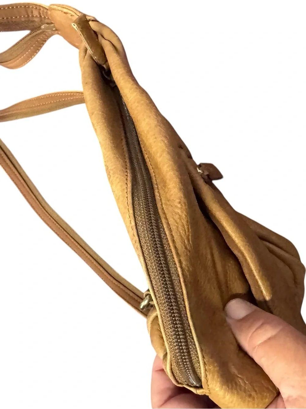 Vintage Nine West Beige Tan Leather Crossbody Shoulder Bag Backpack Combo
